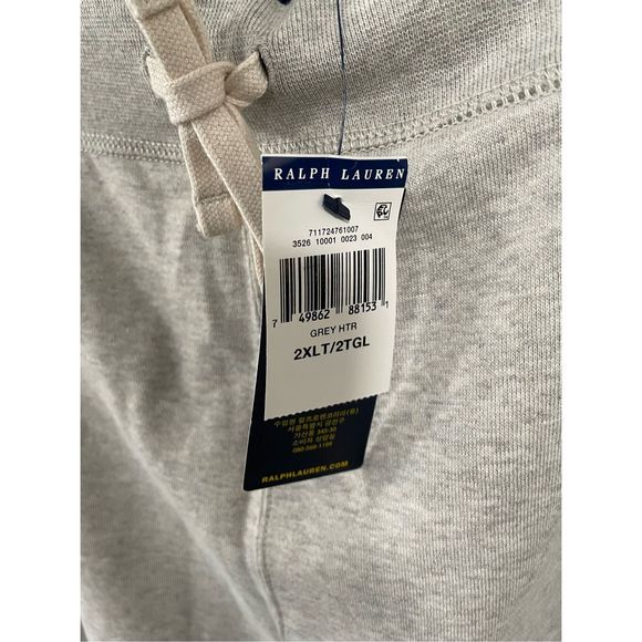 Polo Ralph Lauren Men’s 2XLT Tall Grey Casual Sweatpants Drawstring Pockets NWT - Picture 6 of 8